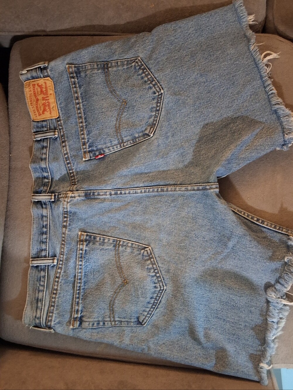 Vintage Levi’s 40 Denim Cutoff Shorts Light Wash Frayed Hem